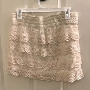 🌸DELIA’S Lace Layered Mini Skirt Beige